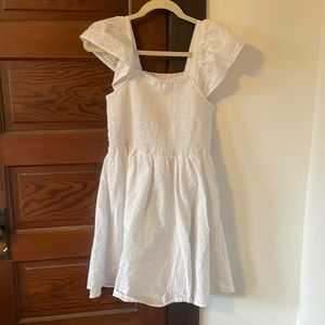Old Navy Fit & Flare Flutter-Sleeve Smocked Seersucker Mink Dress